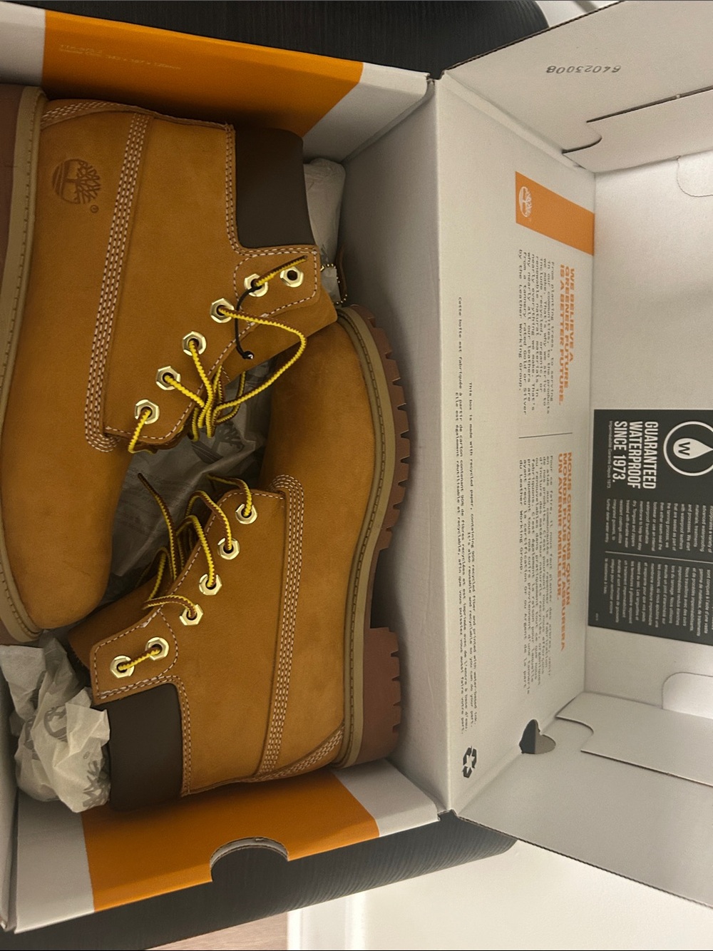 Youth Timberland Wheat/Nubuck 6-Inch Lace-Up Boots